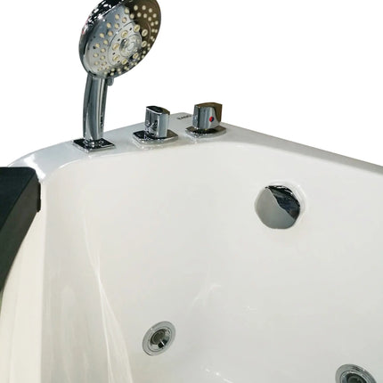 EAGO AM198ETL-L 5 ft Clear Rounded Left Corner Acrylic Whirlpool Bathtub
