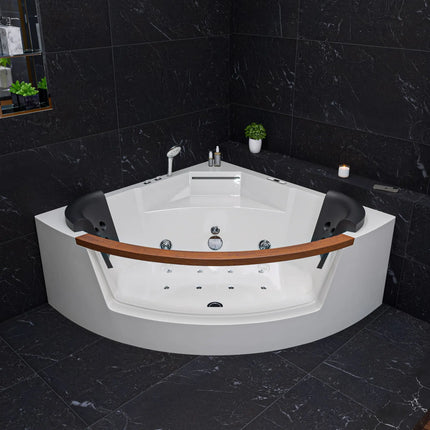 EAGO AM197ETL 5 ft Clear Rounded Corner Acrylic Whirlpool Bathtub for Two