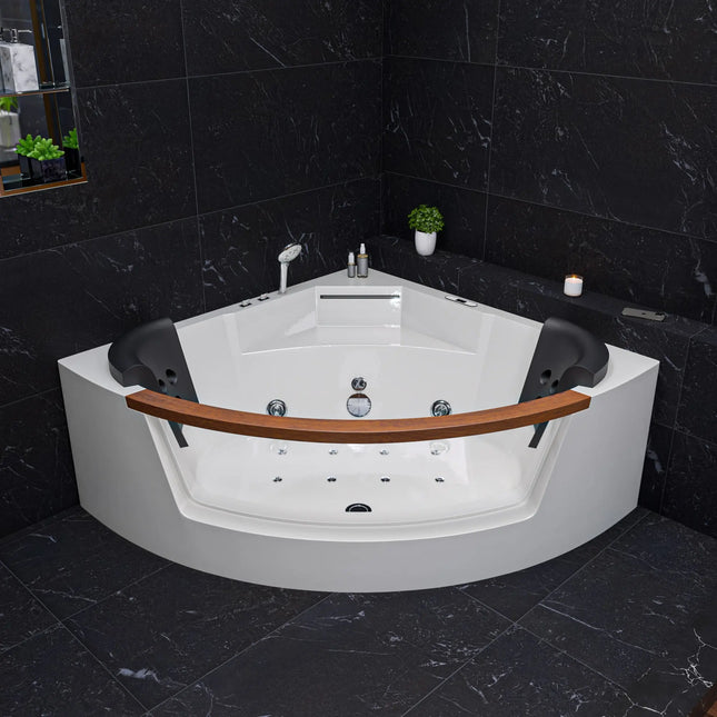 EAGO AM197ETL 5 ft Clear Rounded Corner Acrylic Whirlpool Bathtub for Two