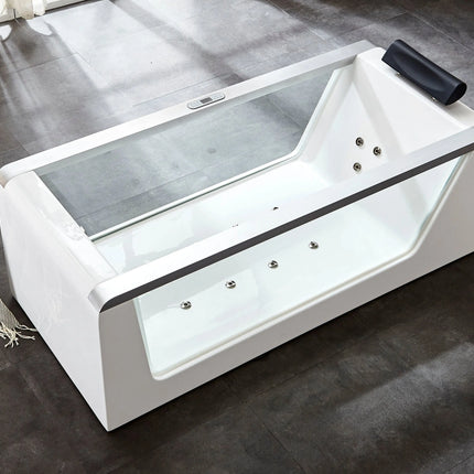 EAGO AM152ETL-6 6 ft Clear Rectangular Acrylic Whirlpool Bathtub