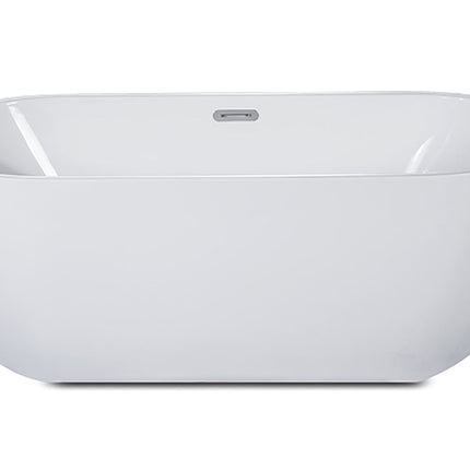 ALFI brand AB8839 67 inch White Oval Acrylic Free Standing Soaking Bathtub Alfi Brand