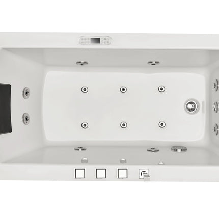 EAGO AM154ETL-L5 5 ft Acrylic White Rectangular Whirlpool Bathtub w Fixtures