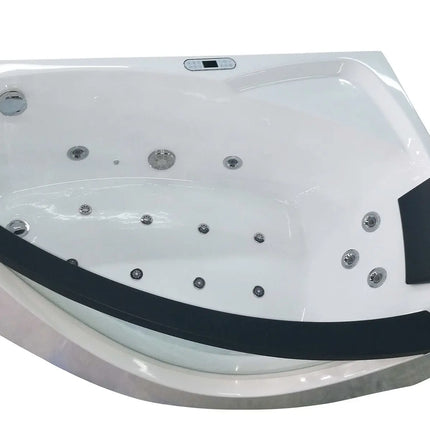 EAGO AM198ETL-L 5 ft Clear Rounded Left Corner Acrylic Whirlpool Bathtub