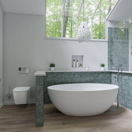 ALFI brand AB2534-PC Polished Chrome Single Lever Floor Mounted Tub Filler Mixer w Hand Held Shower Head Alfi Brand