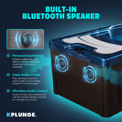 KPLUNGE All-in-One Cold Plunge and Hot Tub with Built-in Chiller, Lights, and WiFi in Blue KPLUNGE