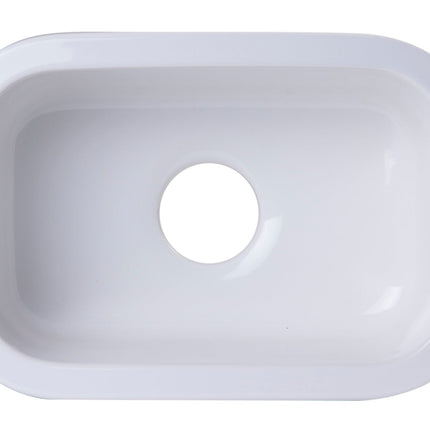 ALFI brand AB1218 Small Rectangular Fireclay Undermount or Drop In Prep / Bar Sink ALFI brand