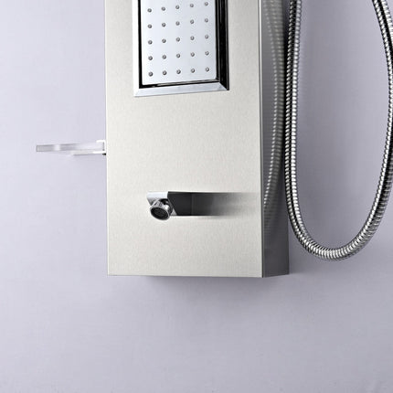 ANZZI Field 58 in. Full Body Shower Panel with Heavy Rain Shower and Spray Wand in Brushed Steel SP-AZ042 Anzzi
