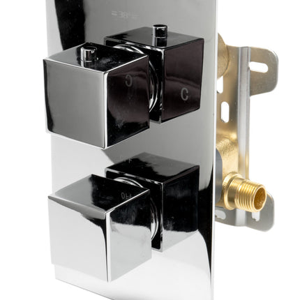 ALFI brand AB2601-PC Polished Chrome Square Knob 1 Way Thermostatic Shower Mixer Alfi Brand