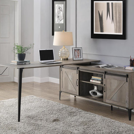 ACME OF00001 Zakwani Gray Oak Writing Desk  3