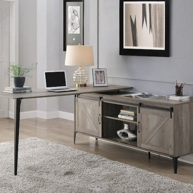 ACME OF00001 Zakwani Gray Oak Writing Desk ACME Furniture