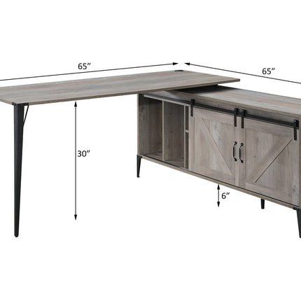 ACME OF00001 Zakwani Gray Oak Writing Desk  6