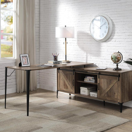 ACME OF00002 Zakwani Rustic Oak Writing Desk  3