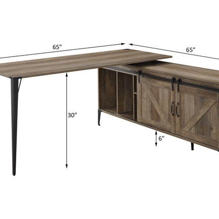 ACME OF00002 Zakwani Rustic Oak Writing Desk  6