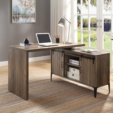ACME OF00006 Zakwani Rustic Oak Writing Desk  7