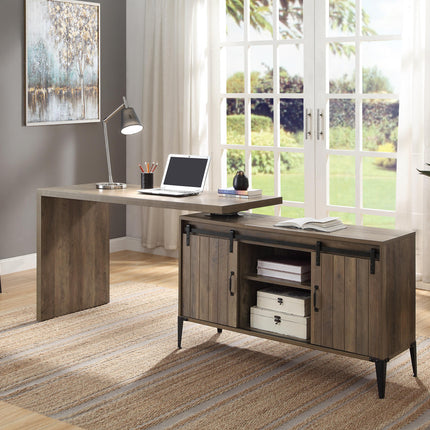 ACME OF00006 Zakwani Rustic Oak Writing Desk  8