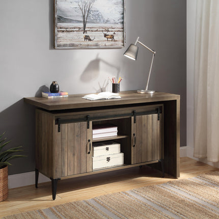 ACME OF00006 Zakwani Rustic Oak Writing Desk  9