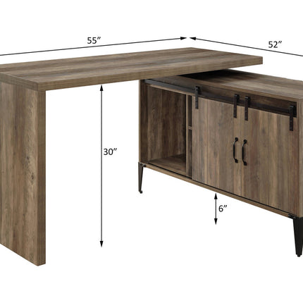 ACME OF00006 Zakwani Rustic Oak Writing Desk  11