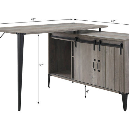 ACME OF00009 Zakwani Gray Oak Writing Desk  6