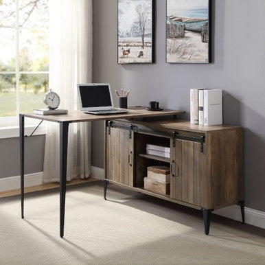 ACME OF00010 Zakwani Rustic Oak Writing Desk ACME Furniture