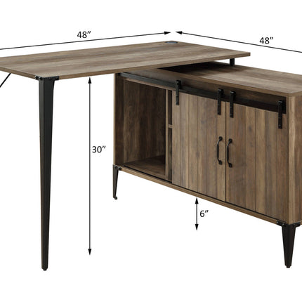 ACME OF00010 Zakwani Rustic Oak Writing Desk  5