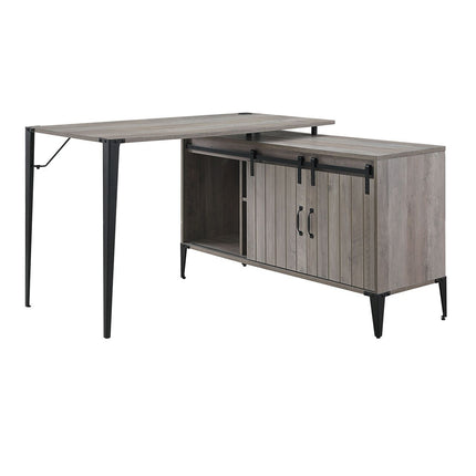 ACME OF00011 Zakwani Gray Oak Writing Desk with USB  3