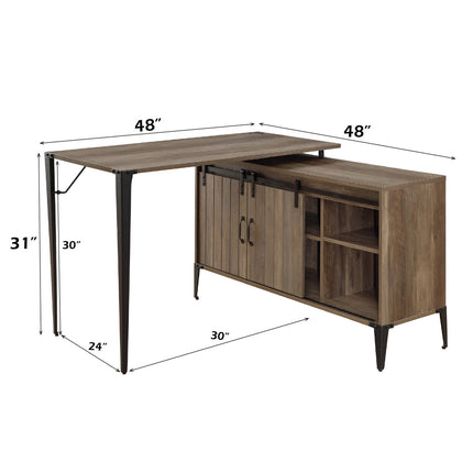 ACME OF00012 Zakwani Rustic Oak Writing Desk with USB  5