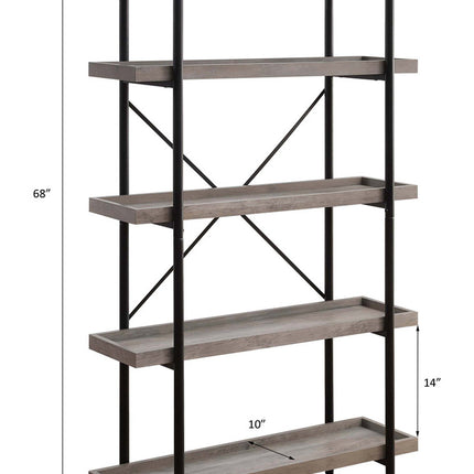 ACME OF00013 Zakwani Gray Oak Bookshelf  4