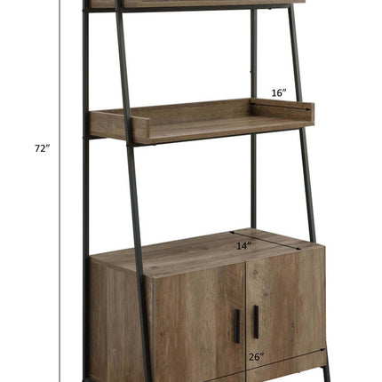 ACME OF00016 Zakwani Rustic Oak Bookshelf  4