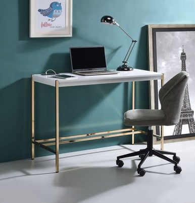 ACME OF00020 Midriaks White Writing Desk ACME Furniture