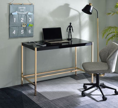 ACME OF00021 Midriaks Black Writing Desk ACME Furniture