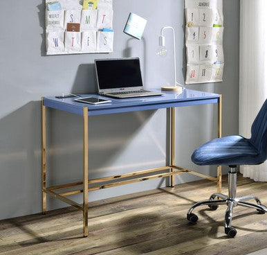 ACME OF00022 Midriaks Navy Blue Writing Office Desk ACME Furniture
