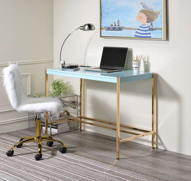 ACME OF00023 Midriaks Baby Blue Writing Office Desk ACME Furniture