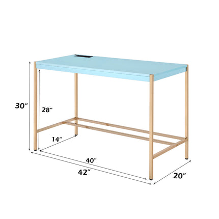 ACME OF00023 Midriaks Baby Blue Writing Office Desk  7
