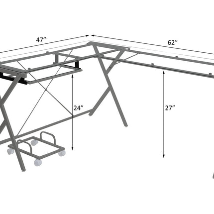 ACME OF00047 Dazenus Silver Writing Desk  5
