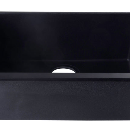 ALFI brand AB2420UM-BLA Black 24" Undermount Single Bowl Granite Composite Kitchen Sink Alfi Brand