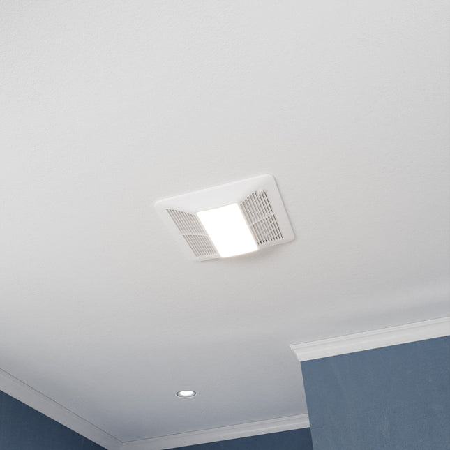 Fields Series 150 CFM Ceiling Mount Bathroom Exhaust Fan with Brilliant LED Light, Motion Sensor, Humidity Sensor Anzzi