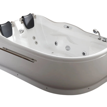 EAGO AM124ETL-R 6 ft Left Drain Corner Acrylic White Whirlpool Bathtub for Two
