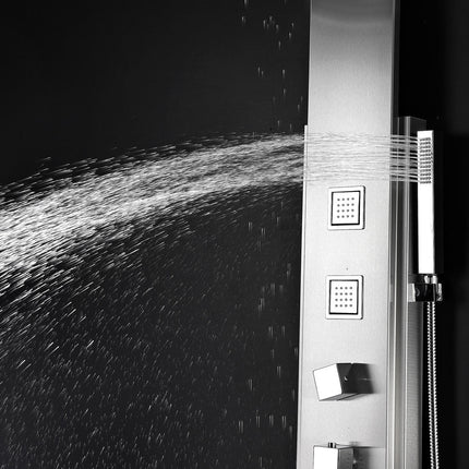 ANZZI Visor 60 in. Full Body Shower Panel with Heavy Rain Shower and Spray Wand in Brushed Steel SP-AZ035 Anzzi