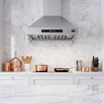 Forno Venezia 30 Inch Wall-Mounted Range Hood with Touch Controls and Baffle Filters FORNO