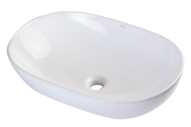 EAGO BA352 23" OVAL CERAMIC ABOVE MOUNT BATHROOM BASIN VESSEL SINK EAGO