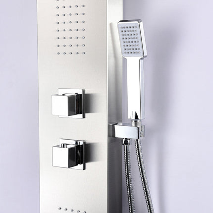 ANZZI Expanse 64 in. Full Body Shower Panel with Heavy Rain Shower and Spray Wand in Brushed Steel SP-AZ041 Anzzi