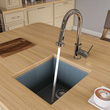 ALFI brand AB1720UM-T Titanium 17" Undermount Rectangular Granite Composite Kitchen Prep Sink Alfi Brand