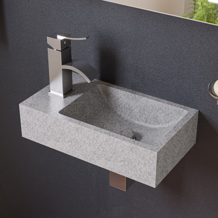 ALFI brand AB1258-BN Brushed Nickel Square Body Curved Spout Single Lever Bathroom Faucet ALFI brand
