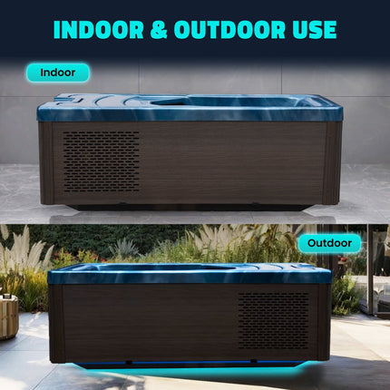 KPLUNGE All-in-One Cold Plunge and Hot Tub with Built-in Chiller, Lights, and WiFi in Blue KPLUNGE