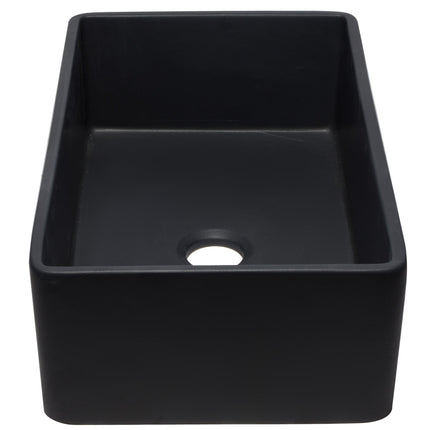 ALFI brand AB3320SB-BM 33 inch Black Reversible Single Fireclay Farmhouse Kitchen Sink Alfi Brand