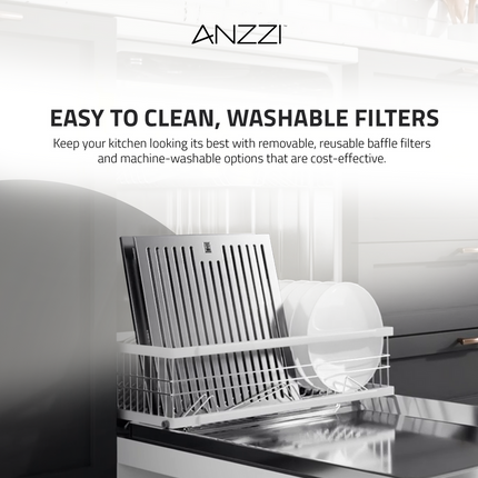 ANZZI 30-Inch 600 CFM 3-Speed Stainless Steel Convertible Residential Insert Range Hood with LED Lamp Anzzi