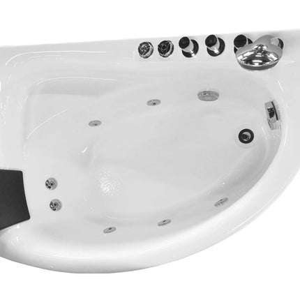 EAGO AM161-R  5' Single Person Corner White Acrylic Whirlpool Bath Tub - Drain on Right