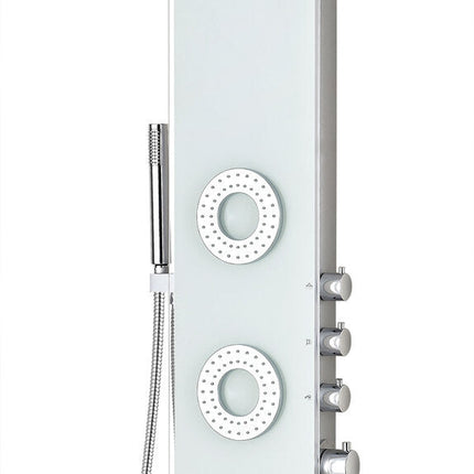 ANZZI Lynn 58 in. 3-Jetted Full Body Shower Panel with Heavy Rain Shower and Spray Wand in White SP-AZ031 Anzzi