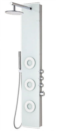 ANZZI Lynn 58 in. 3-Jetted Full Body Shower Panel with Heavy Rain Shower and Spray Wand in White SP-AZ031 Anzzi