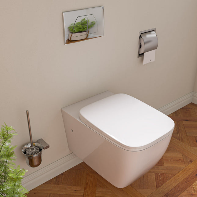 EAGO WD390 White Modern Ceramic Wall Mounted Toilet Bowl EAGO